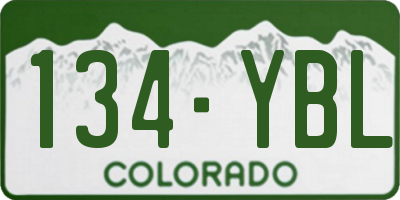 CO license plate 134YBL