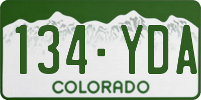 CO license plate 134YDA