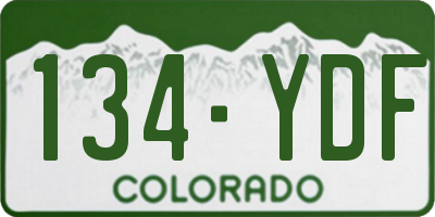 CO license plate 134YDF