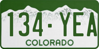 CO license plate 134YEA