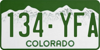CO license plate 134YFA