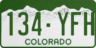CO license plate 134YFH