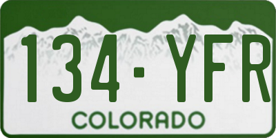CO license plate 134YFR