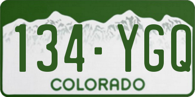 CO license plate 134YGQ