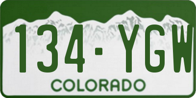 CO license plate 134YGW