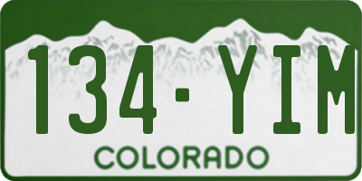 CO license plate 134YIM