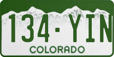 CO license plate 134YIN