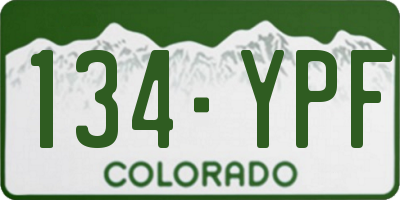CO license plate 134YPF