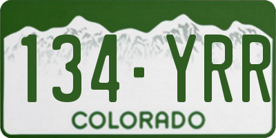 CO license plate 134YRR