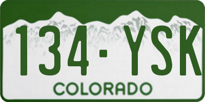 CO license plate 134YSK