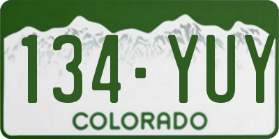 CO license plate 134YUY