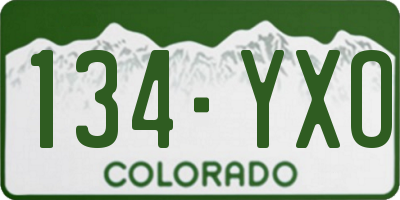CO license plate 134YXO