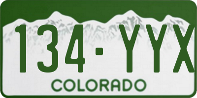 CO license plate 134YYX