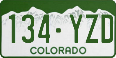 CO license plate 134YZD