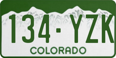 CO license plate 134YZK