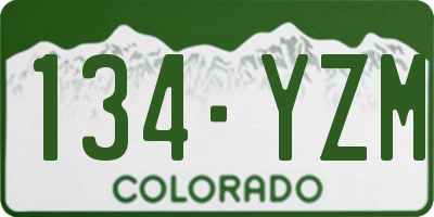 CO license plate 134YZM