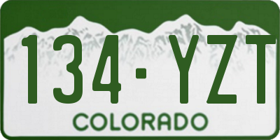 CO license plate 134YZT