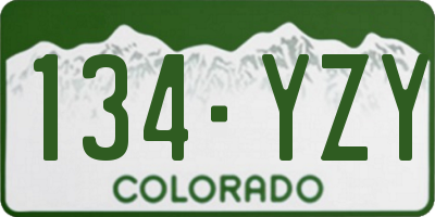 CO license plate 134YZY