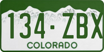 CO license plate 134ZBX