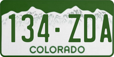 CO license plate 134ZDA