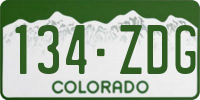 CO license plate 134ZDG