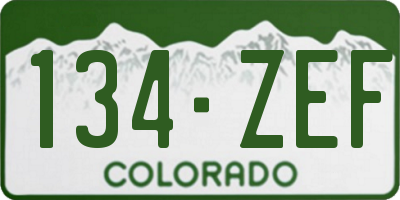 CO license plate 134ZEF