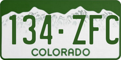 CO license plate 134ZFC