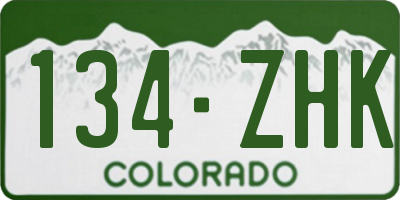 CO license plate 134ZHK