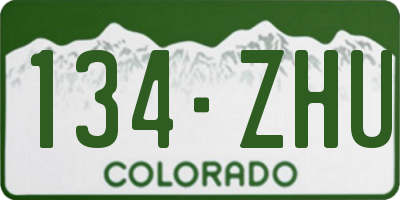 CO license plate 134ZHU