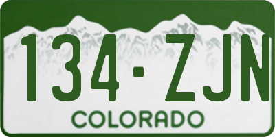 CO license plate 134ZJN