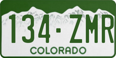 CO license plate 134ZMR