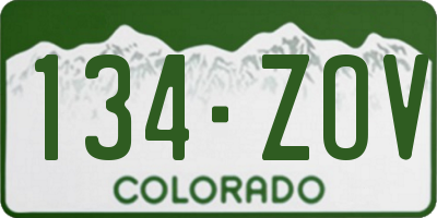 CO license plate 134ZOV