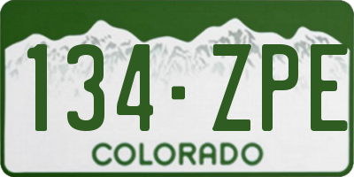 CO license plate 134ZPE