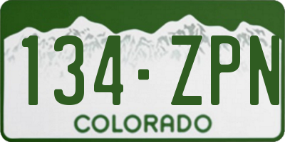 CO license plate 134ZPN