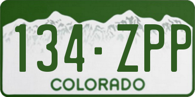 CO license plate 134ZPP