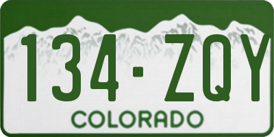 CO license plate 134ZQY