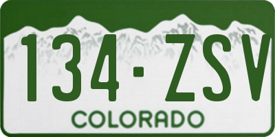CO license plate 134ZSV