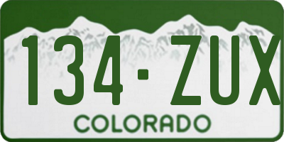 CO license plate 134ZUX