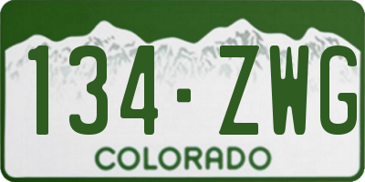 CO license plate 134ZWG