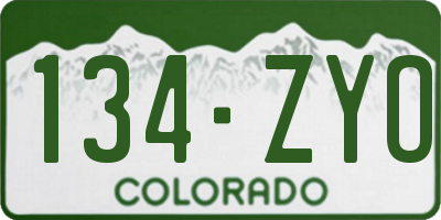 CO license plate 134ZYO