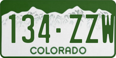 CO license plate 134ZZW