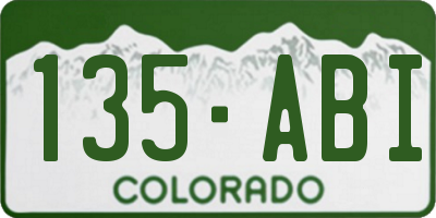 CO license plate 135ABI