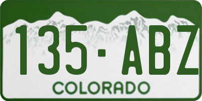 CO license plate 135ABZ