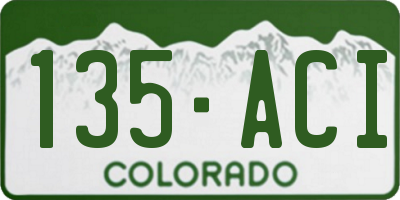 CO license plate 135ACI