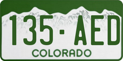 CO license plate 135AED