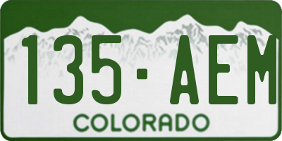 CO license plate 135AEM