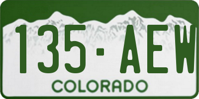 CO license plate 135AEW
