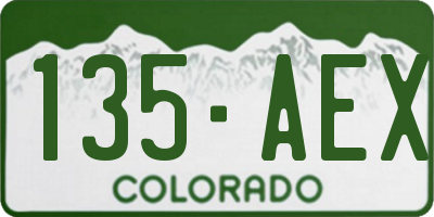 CO license plate 135AEX