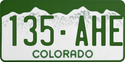 CO license plate 135AHE
