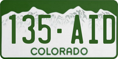 CO license plate 135AID
